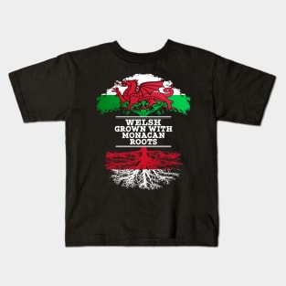 Welsh Grown With Monacan Roots - Gift for Monacan With Roots From Monaco Kids T-Shirt